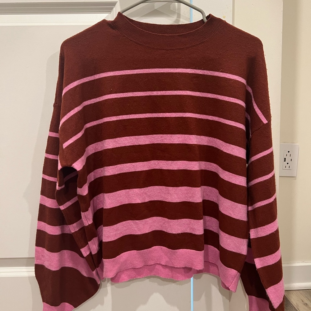 Vero Moda burgundy and pink sweater